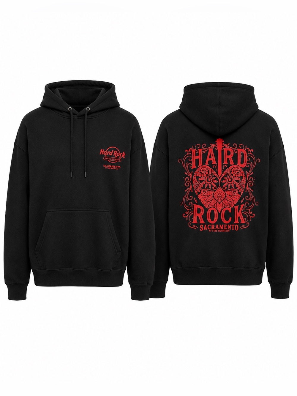 🎸New! Hard Rock Guitar Heart Hoodie